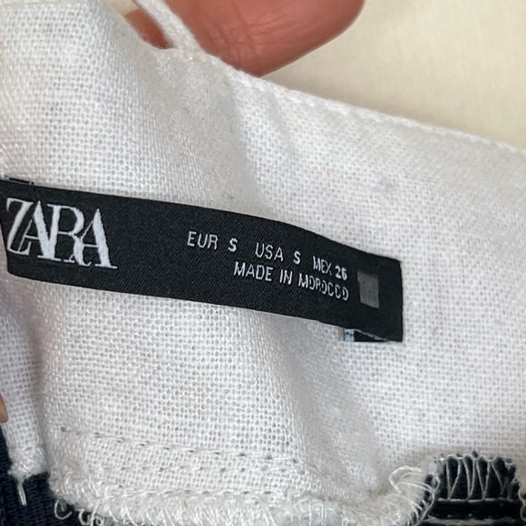 Zara Womens Color Block Midi Slip Dress Small Linen Summer Occasion Boho Preppy - Picture 10 of 16